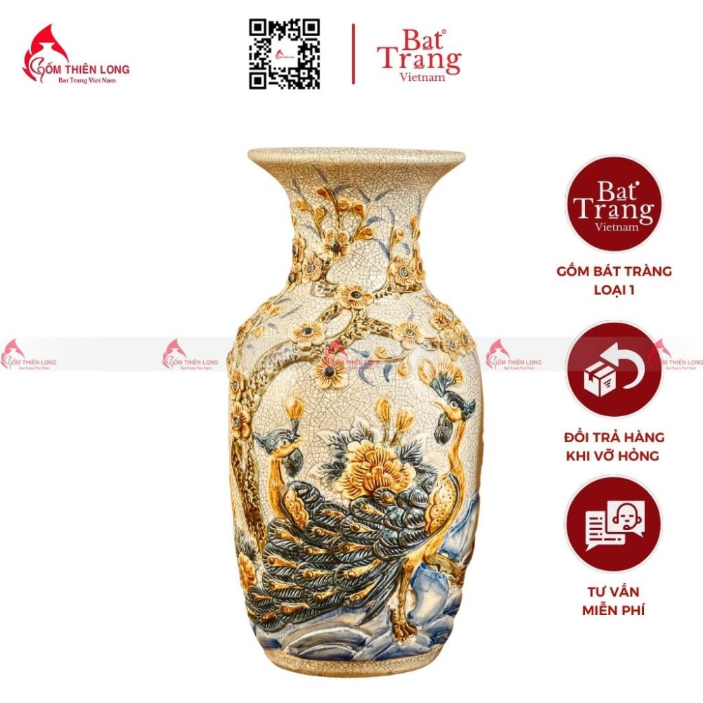 Lọ Hoa Ban Thờ Men Rạn 230825