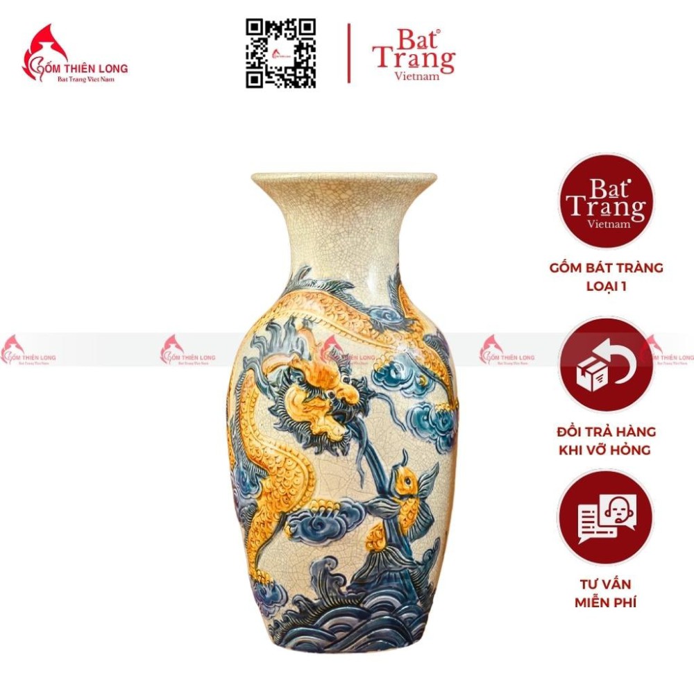 Lọ Hoa Ban Thờ Men Rạn 230826