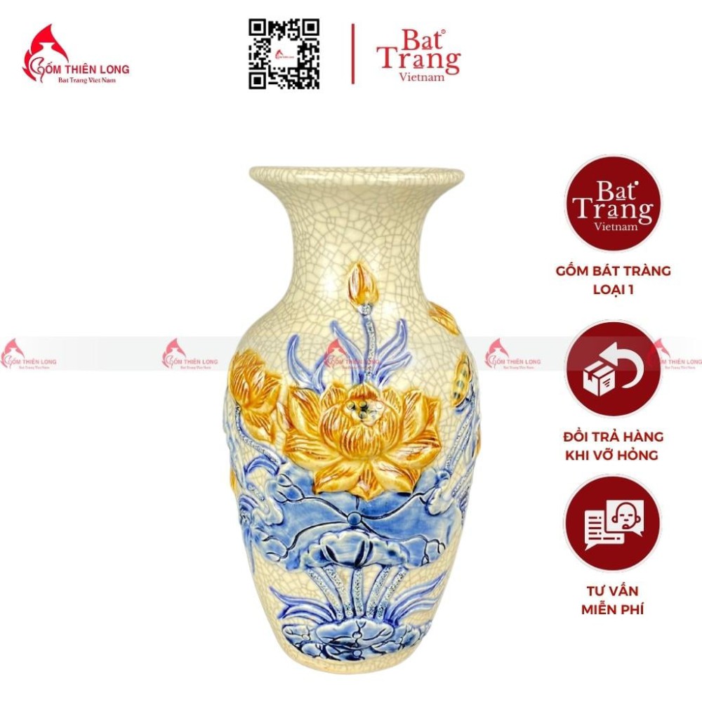 Lọ Hoa Ban Thờ Men Rạn 230828