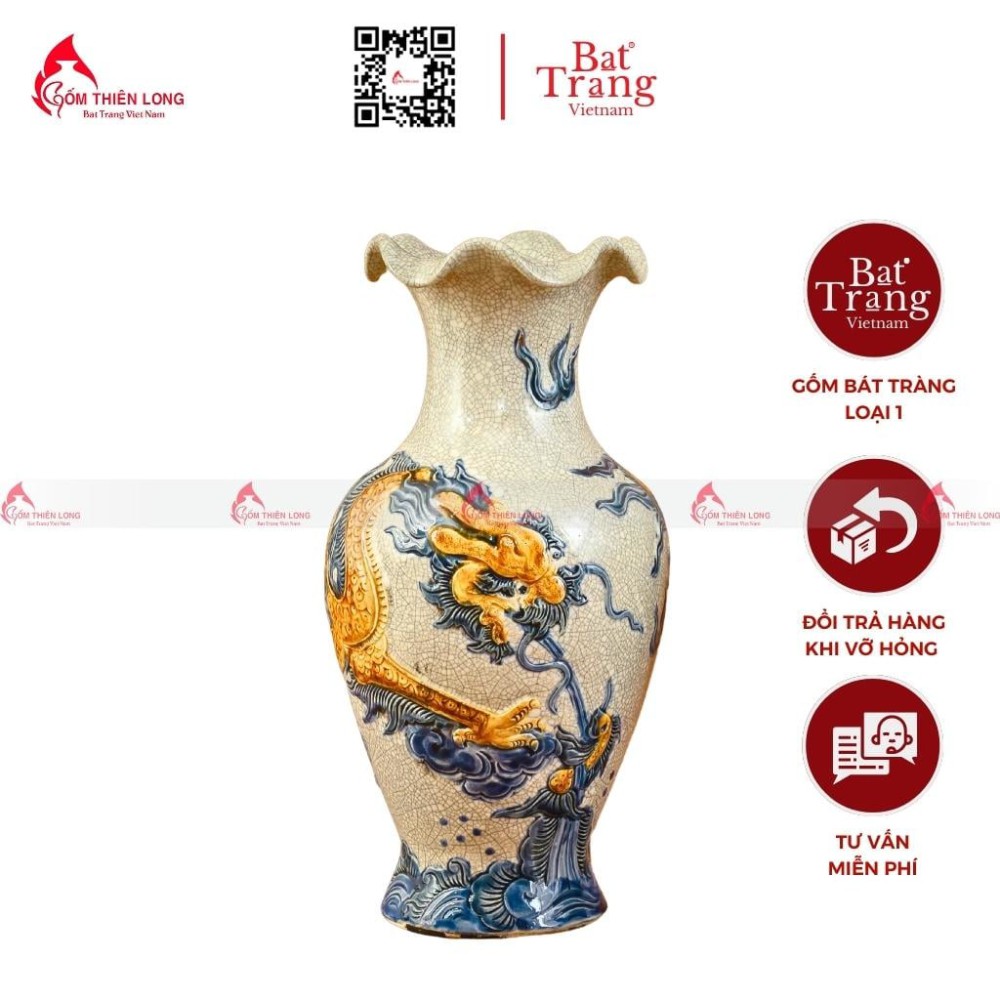 Lọ Hoa Ban Thờ Men Rạn 230827