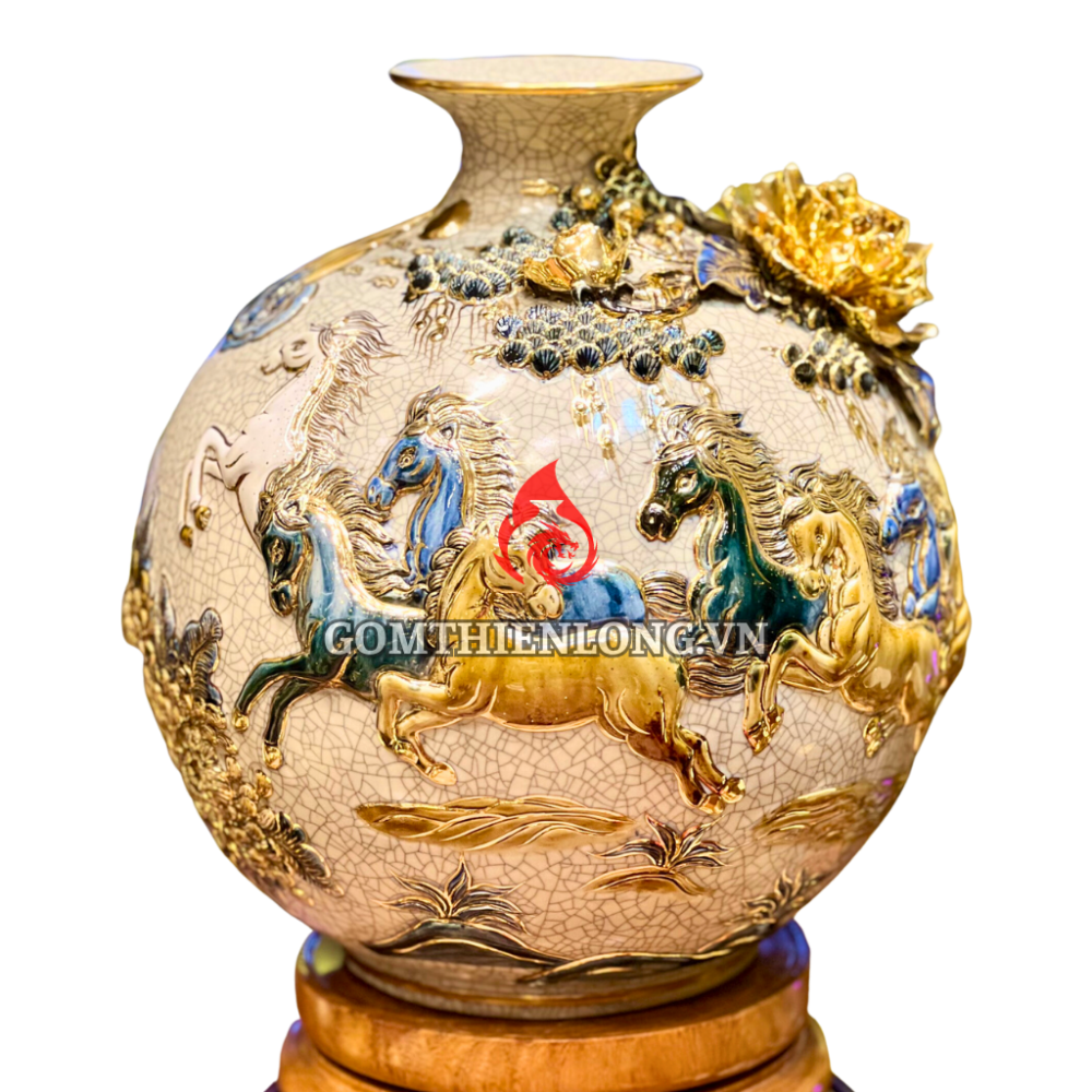 Bình Hút Lộc Mã Đáo Thành Công Men Rạn 231025