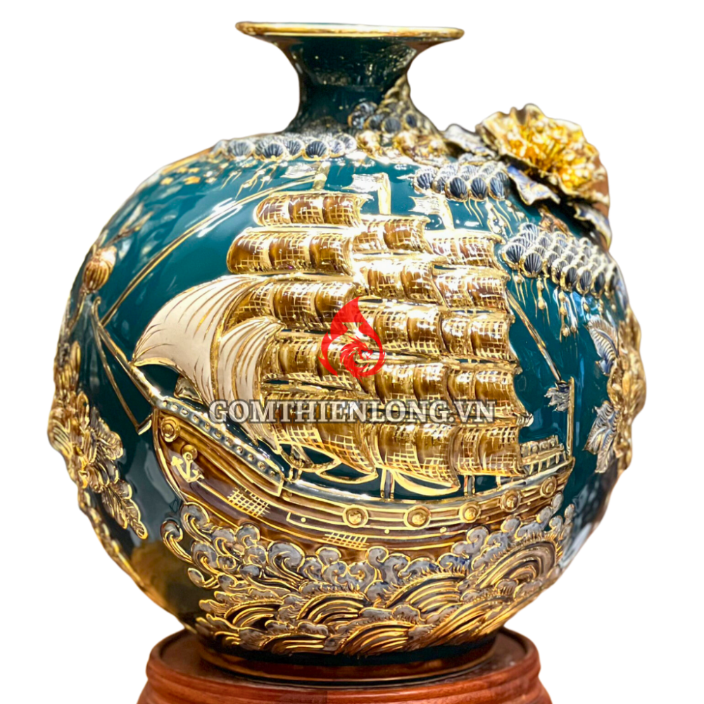 Bình Hút Lộc Thuận Buồm Xuôi Gió Màu Xanh Lục Bảo 231027