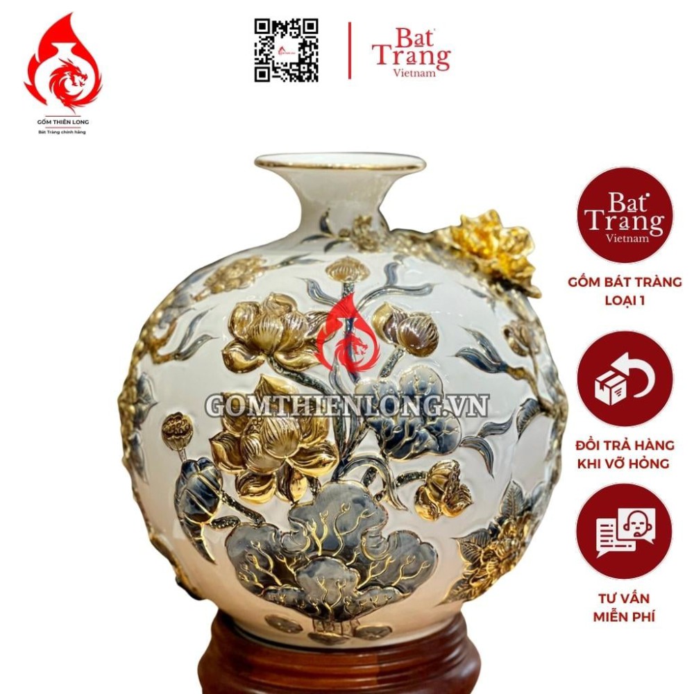 Bình Hút Lộc Công Hoa Phú Quý Màu Trắng 231033