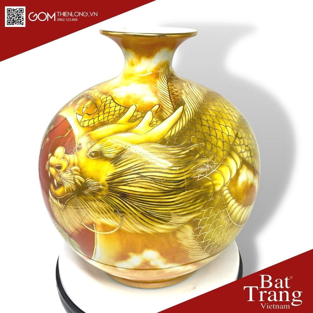 Bình Hút Lộc 3D Vẽ Vàng Long Phụng Xum Vầy