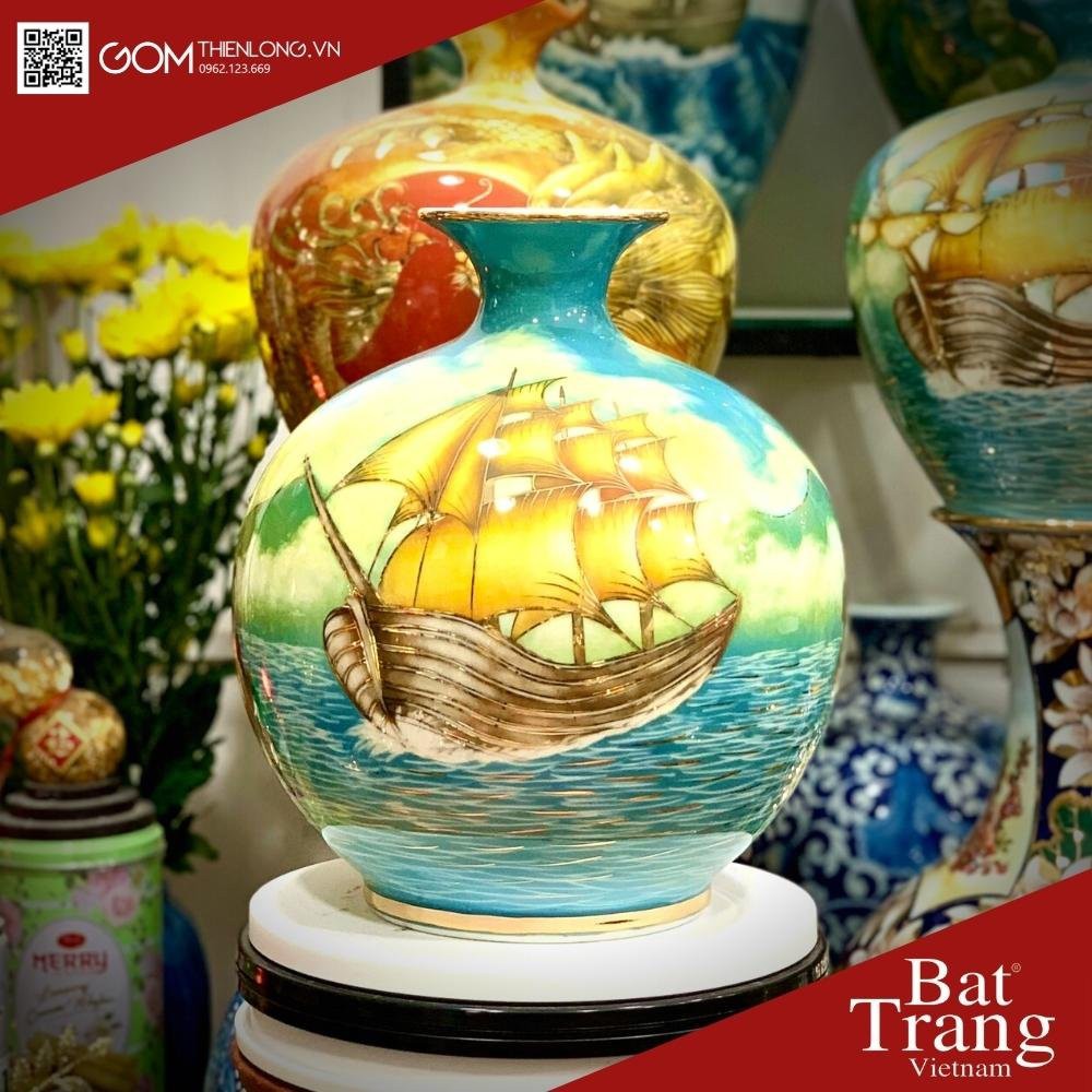Bình Hút Lộc 3D Vẽ Vàng Thuận Buồm Xuôi Gió