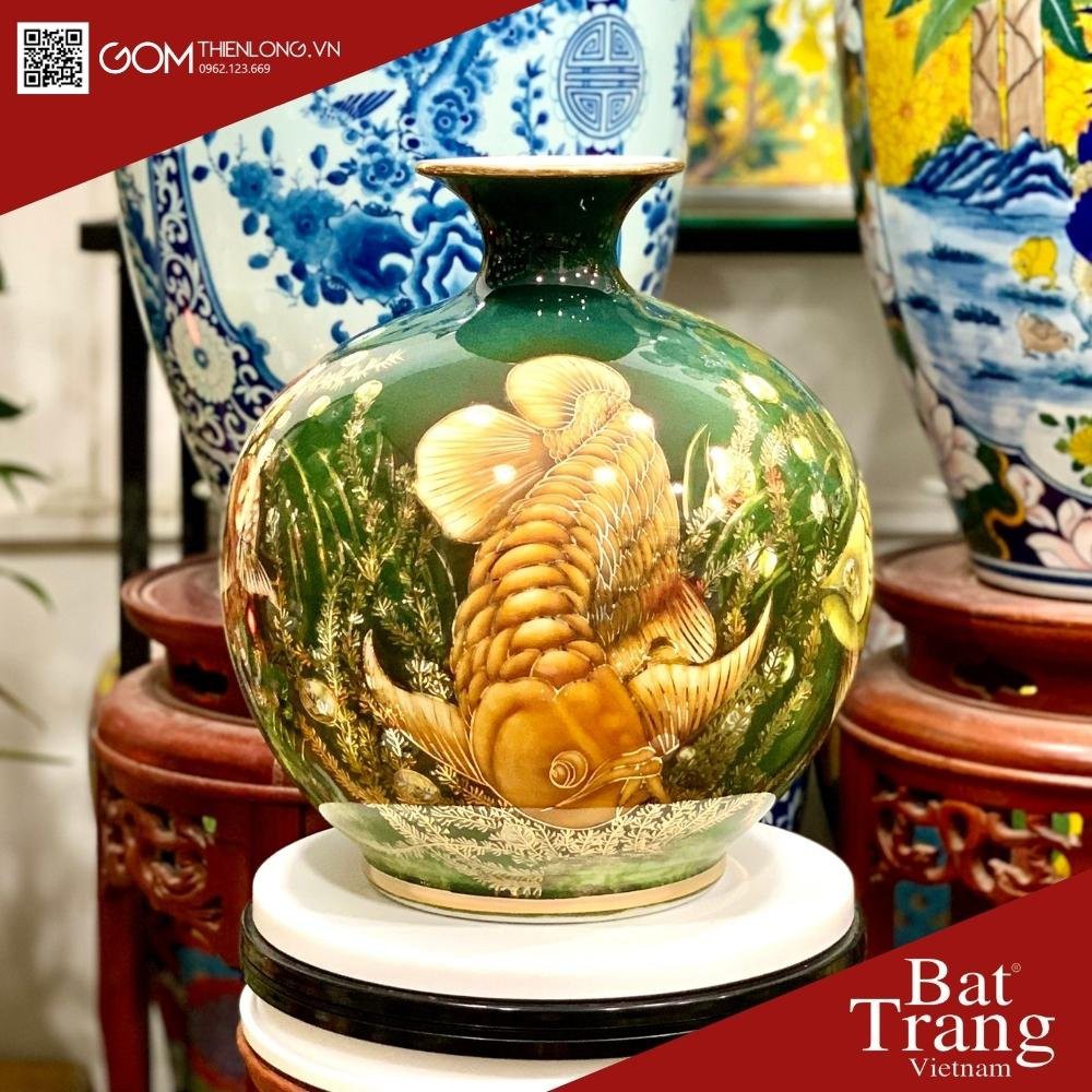 Bình Hút Lộc 3D Vẽ Vàng Ngũ Kim Long