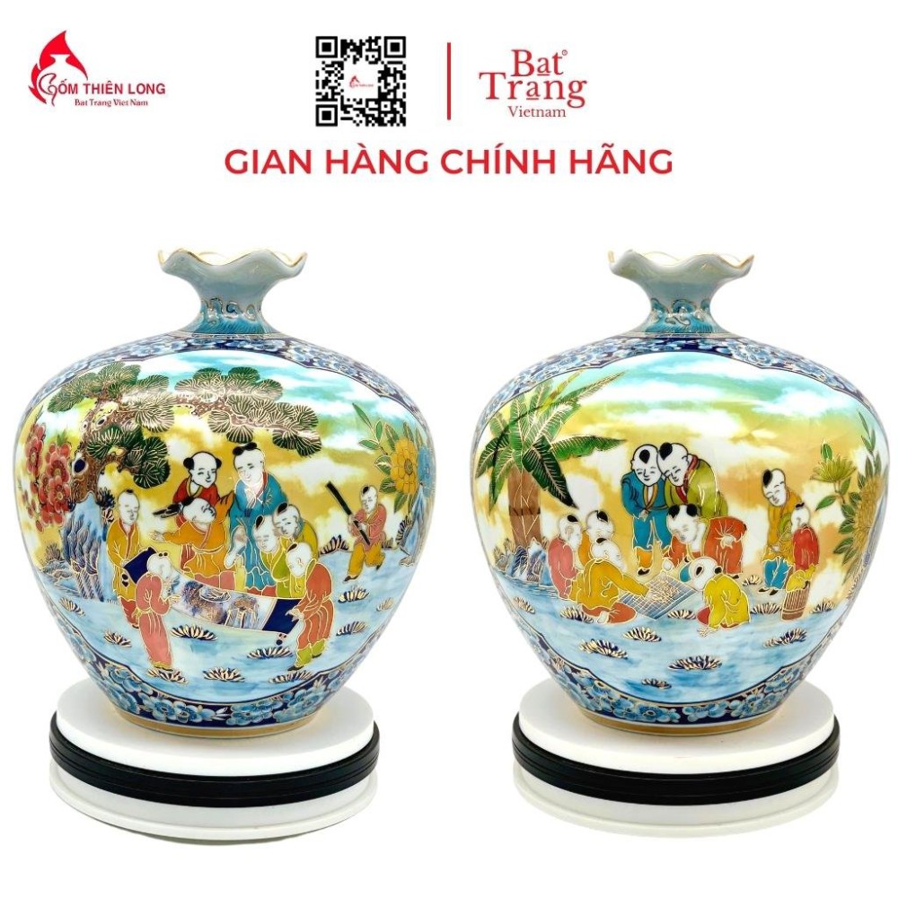 Bình Hút Lộc Miệng Lượn Vẽ Vàng 3D Bách Nhi HLCA022