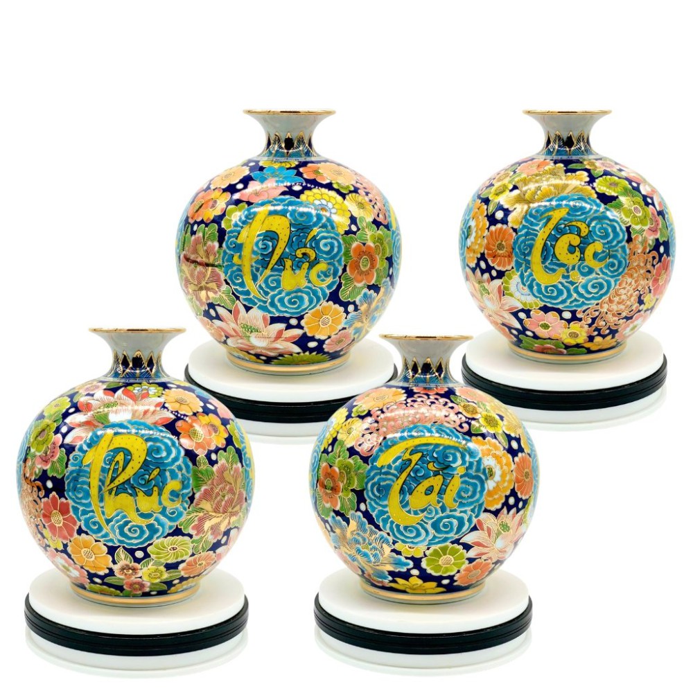 Bình Hút Lộc Phúc Đức Tài Lộc Vẽ Vàng HLCA018