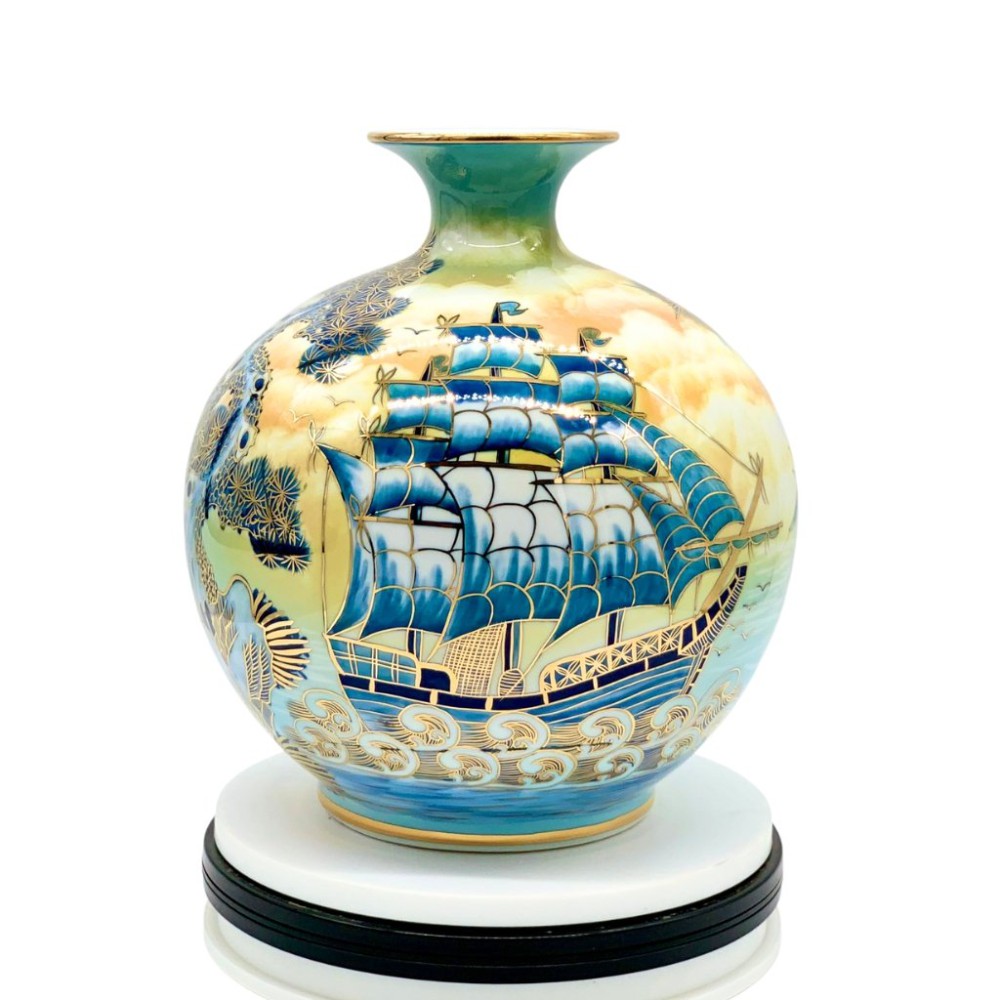 Bình Hút Lộc Thuận Buồm Xuôi Gió 3D Nền Xanh HLCA014