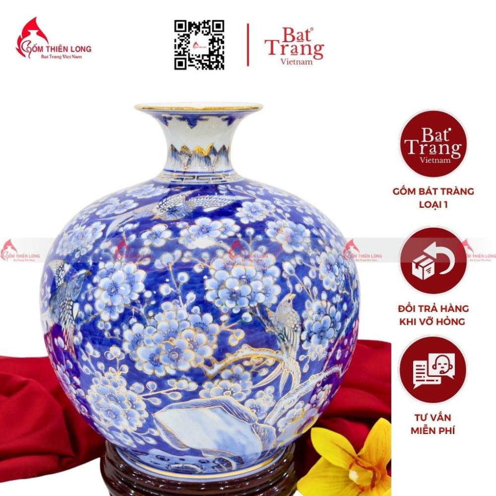 Bình Hút Tài Lộc Chim Hỷ Thước Hoa Đào 320723