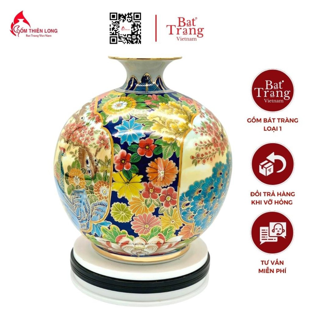 Bình Hút Lộc Công Đào Vẽ Vàng 3D HLCA003