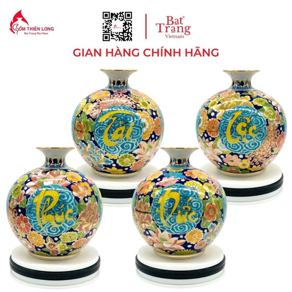 Bình Hút Lộc Phúc Đức Tài Lộc Vẽ Vàng HLCA018