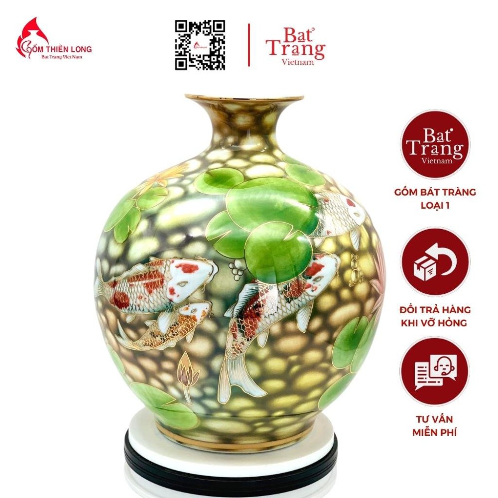 Bình Hút Lộc Niên Niên Hữu Dư Vẽ Vàng 3D HLCA009