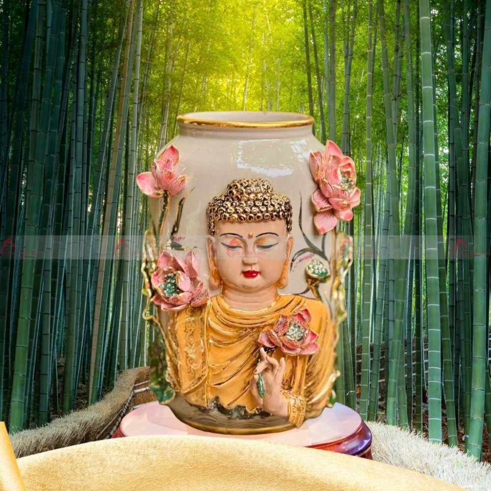 Bình Gốm Phật Vẽ Vàng 24k 230739