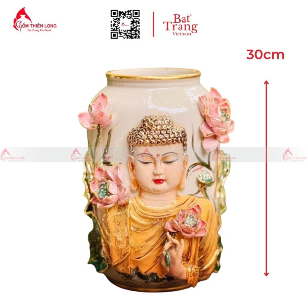 Bình Gốm Phật Vẽ Vàng 24k 230739
