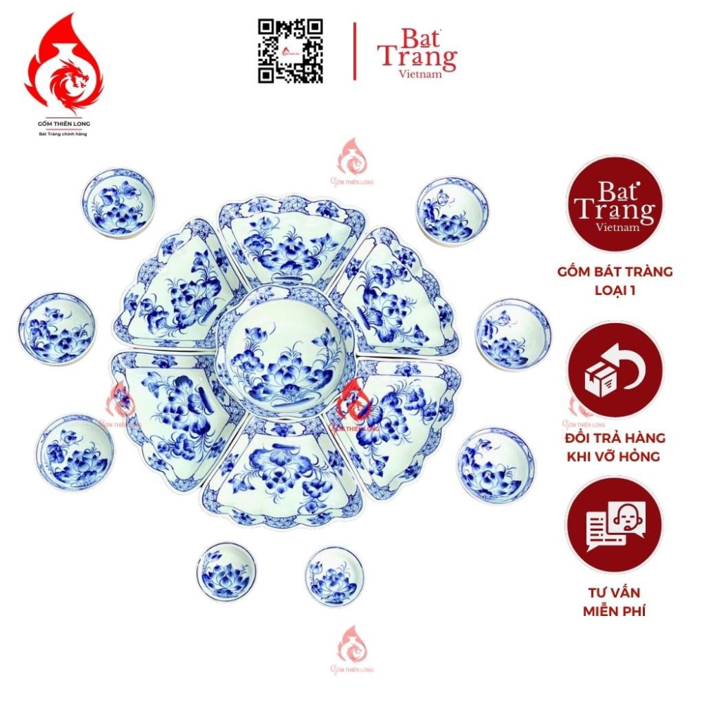 Bộ Bát Đĩa Hoa Mặt Trời Vẽ Hoa Sen 230891