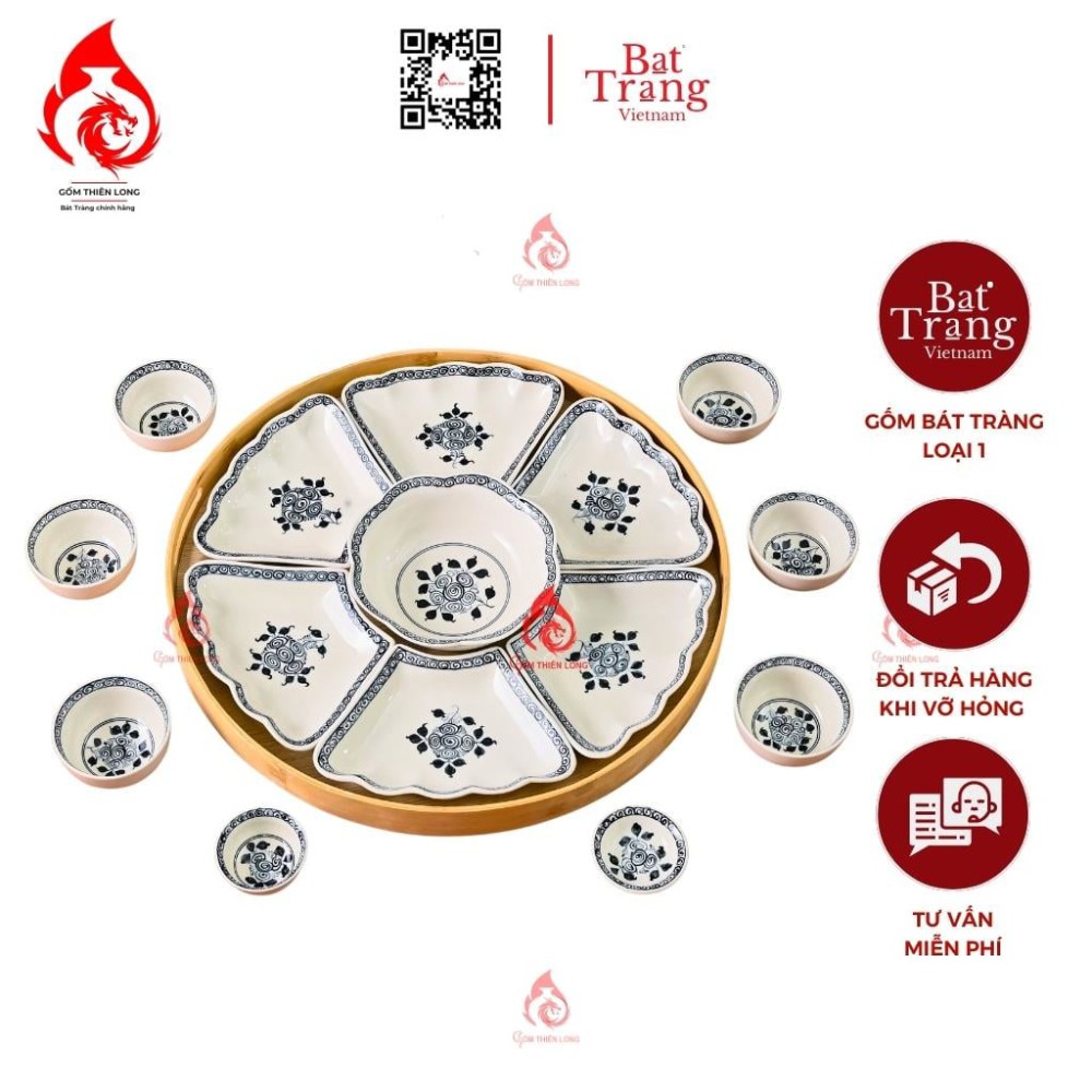 Bộ Bát Đĩa Hoa Mặt Trời Vẽ Hoa Cẩm Tú Cầu 230902