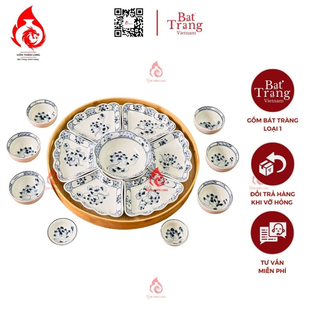 Bộ Bát Đĩa Hoa Mặt Trời Vẽ Sen 230897