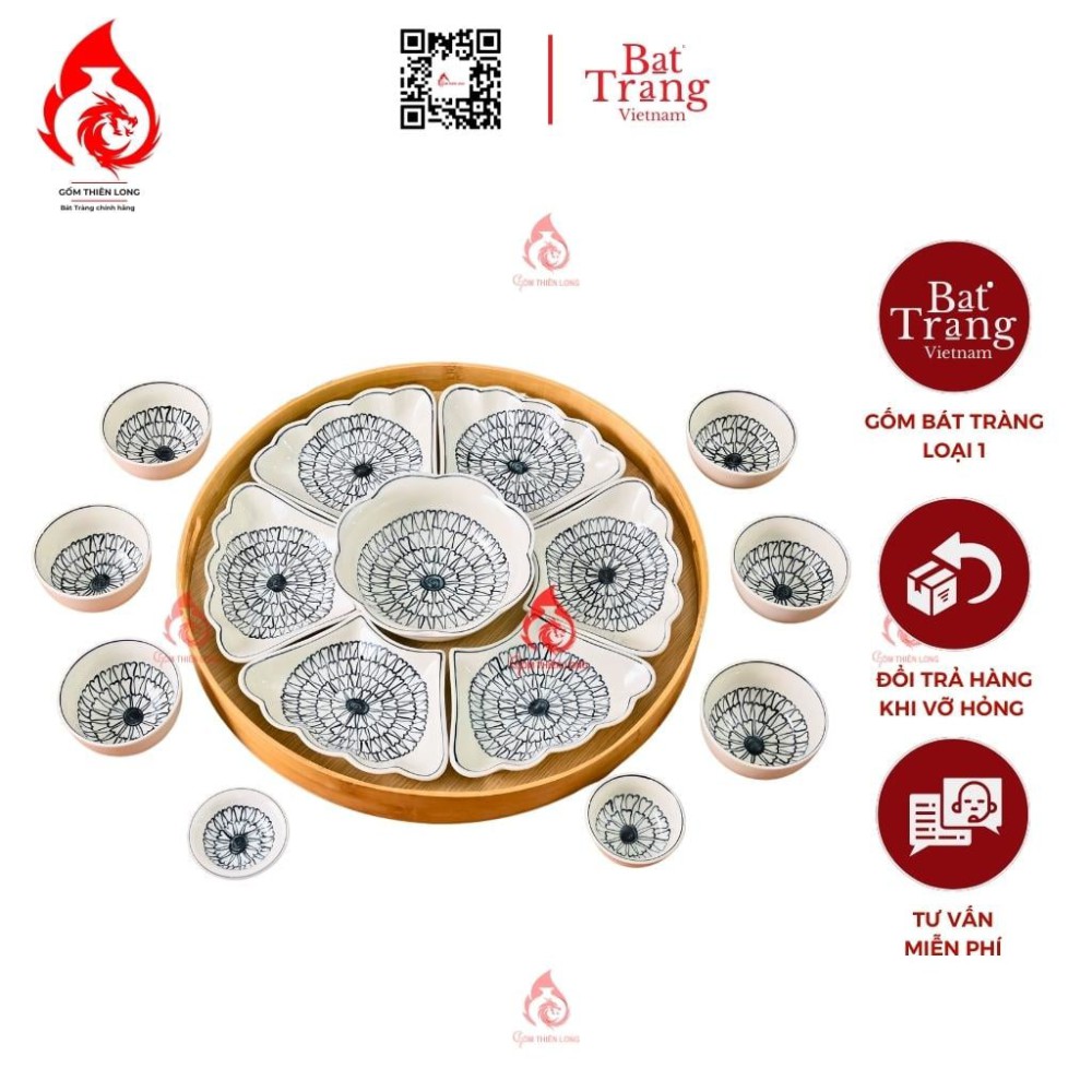 Bộ Bát Đĩa Hoa Mặt Trời Vẽ Bồ Công Anh 230899