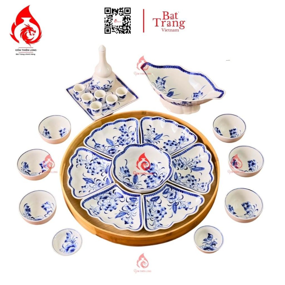 Bộ Bát Đĩa Hoa Mặt Trời Vẽ Sen 230895