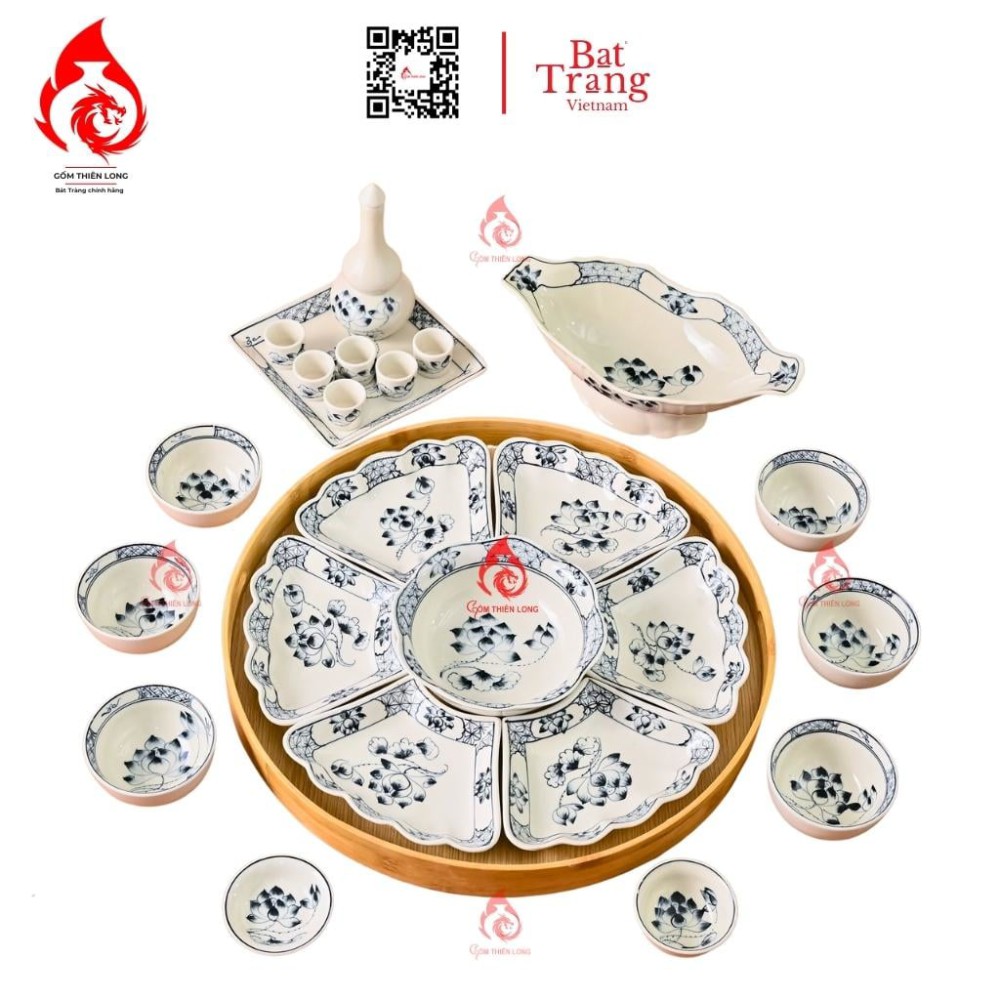 Bộ Bát Đĩa Hoa Mặt Trời Vẽ Sen 230897