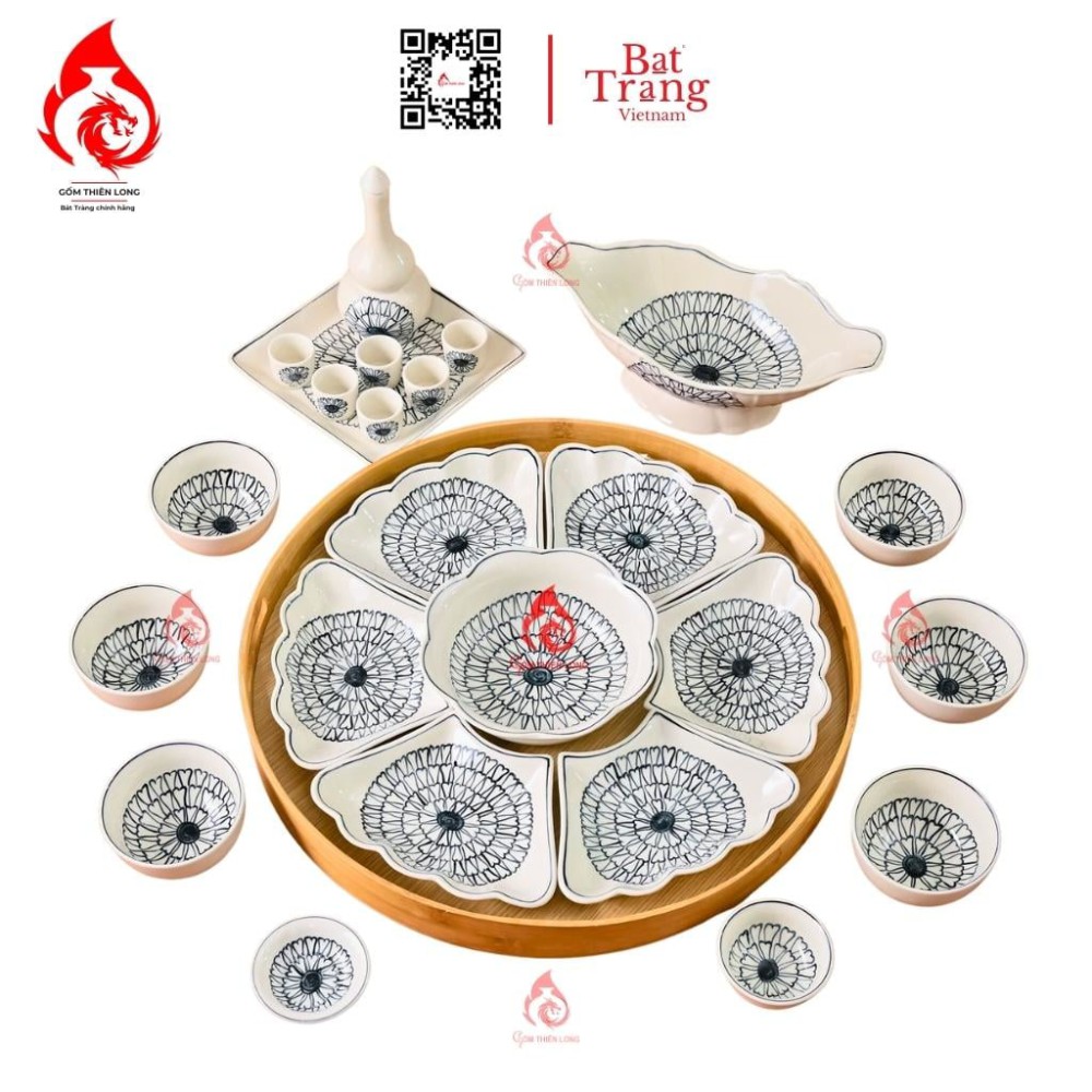 Bộ Bát Đĩa Hoa Mặt Trời Vẽ Bồ Công Anh 230899