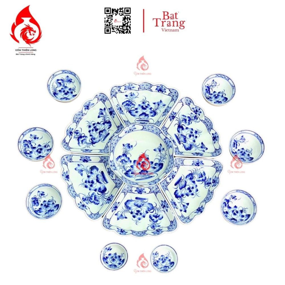 Bộ Bát Đĩa Hoa Mặt Trời Vẽ Hoa Sen 230891