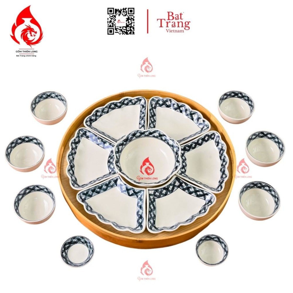 Bộ Bát Đĩa Hoa Mặt Trời Vẽ Viền Miệng 230896