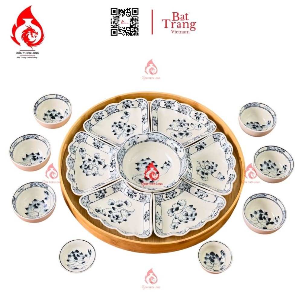 Bộ Bát Đĩa Hoa Mặt Trời Vẽ Sen 230897