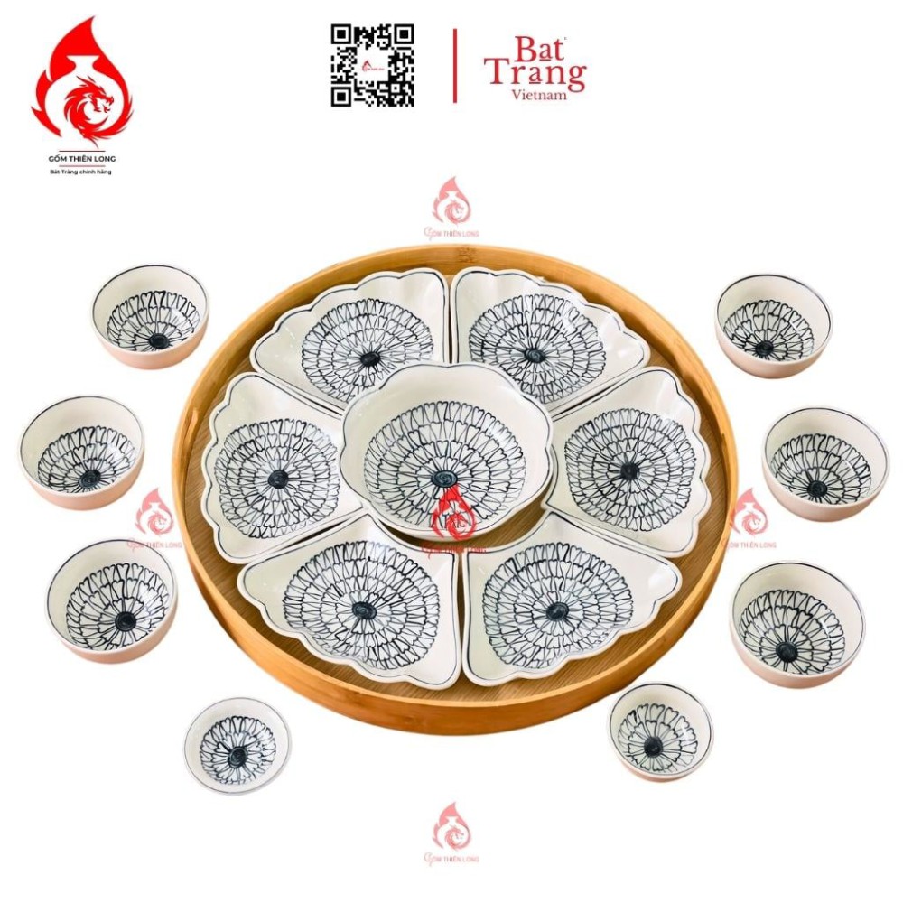 Bộ Bát Đĩa Hoa Mặt Trời Vẽ Bồ Công Anh 230899