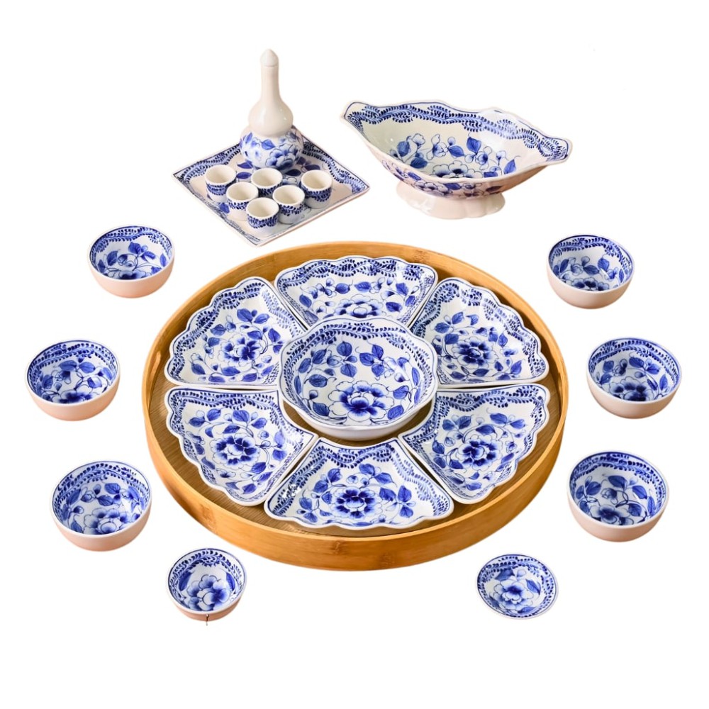 Bộ Bát Đĩa Hoa Mặt Trời Vẽ Hoa Phù Dung 230889