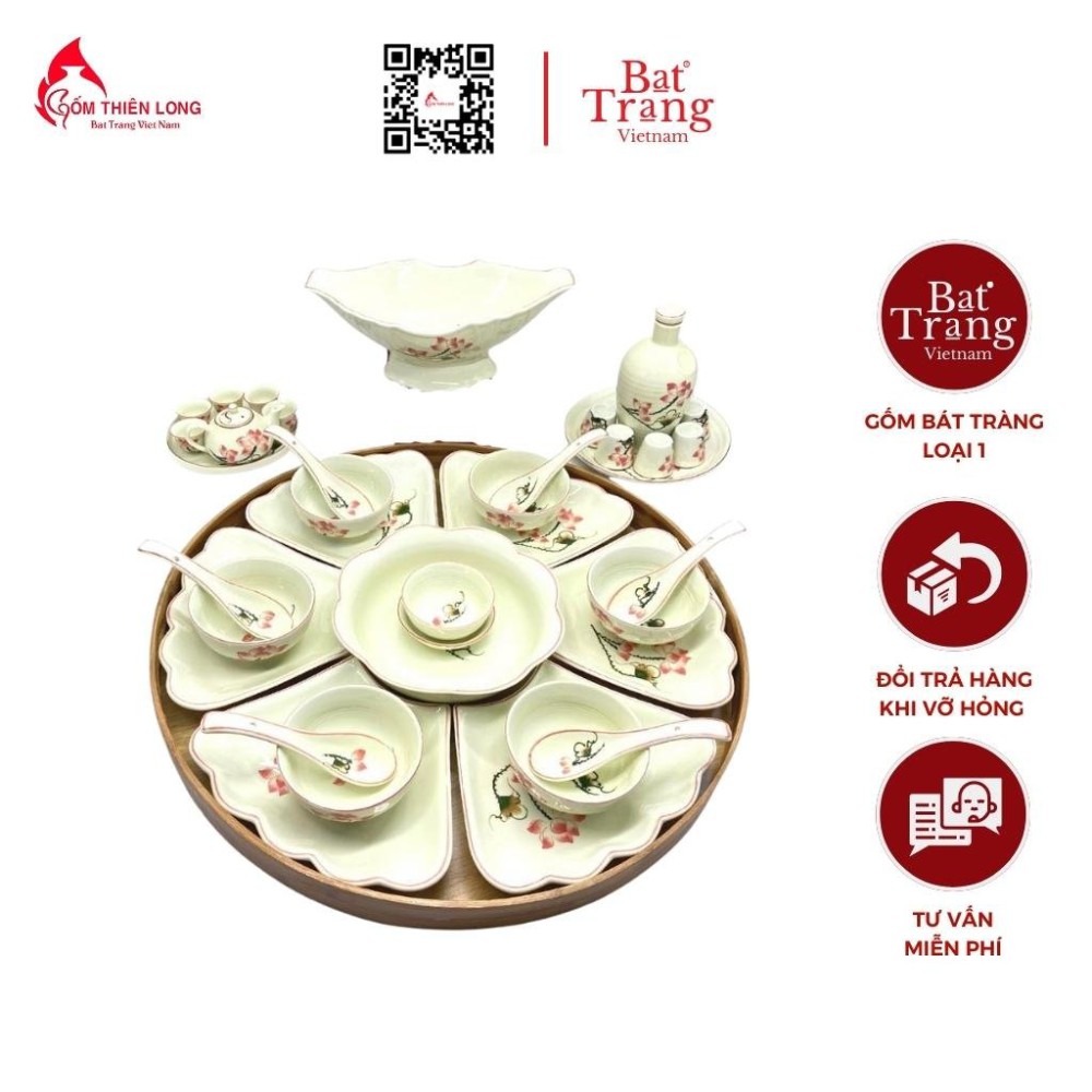 Bộ Bát Đĩa Thắp Hương Sen Hồng 236620