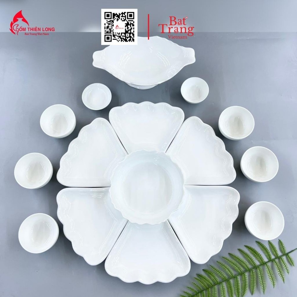 Bộ Bát Đĩa Thắp Hương Màu Trắng 236621