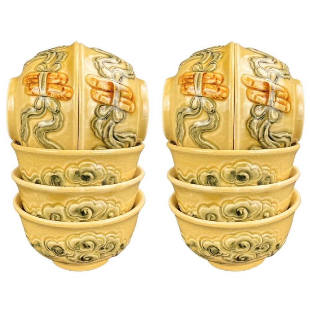 Bộ Bát Thờ Cúng Bát Tràng Men Rạn Vàng Hoàng Lưu Ly 231156