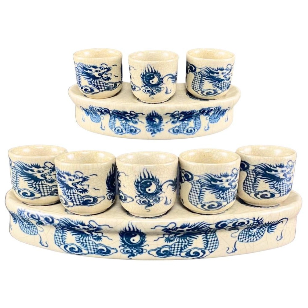 Bộ Kỷ Chén Thờ Men Rạn Vẽ Rồng 231066