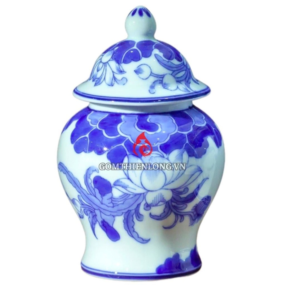 Chóe Thờ Bát Tràng Men Lam Vẽ Hoa Sen 230239