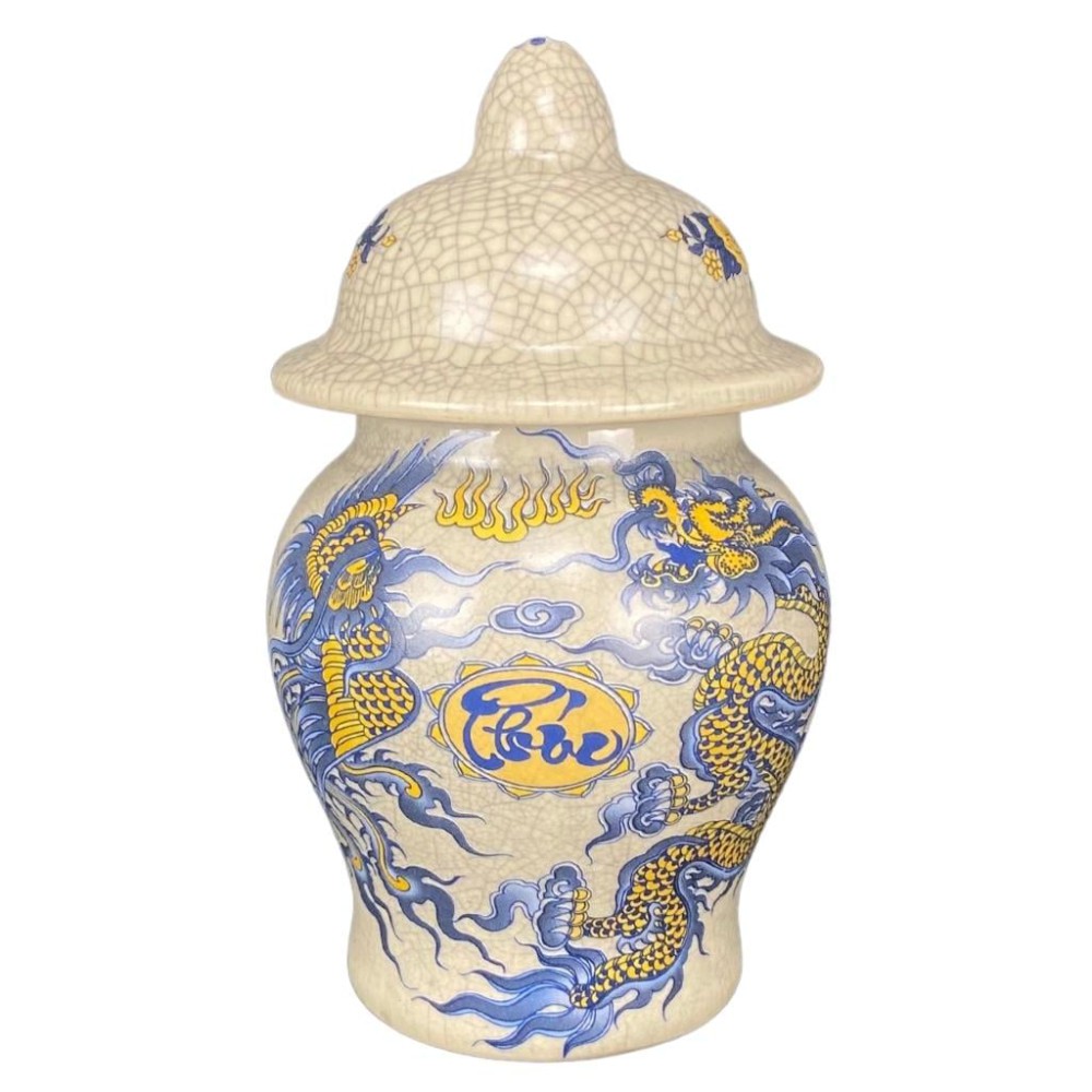 Chóe Thờ Bát Tràng Men Rạn In Rồng Phượng 230246