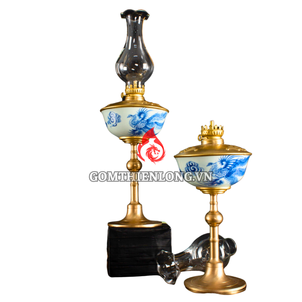 Đèn Dầu Thờ Bát Tràng Dáng Bát Vẽ Phượng 230212