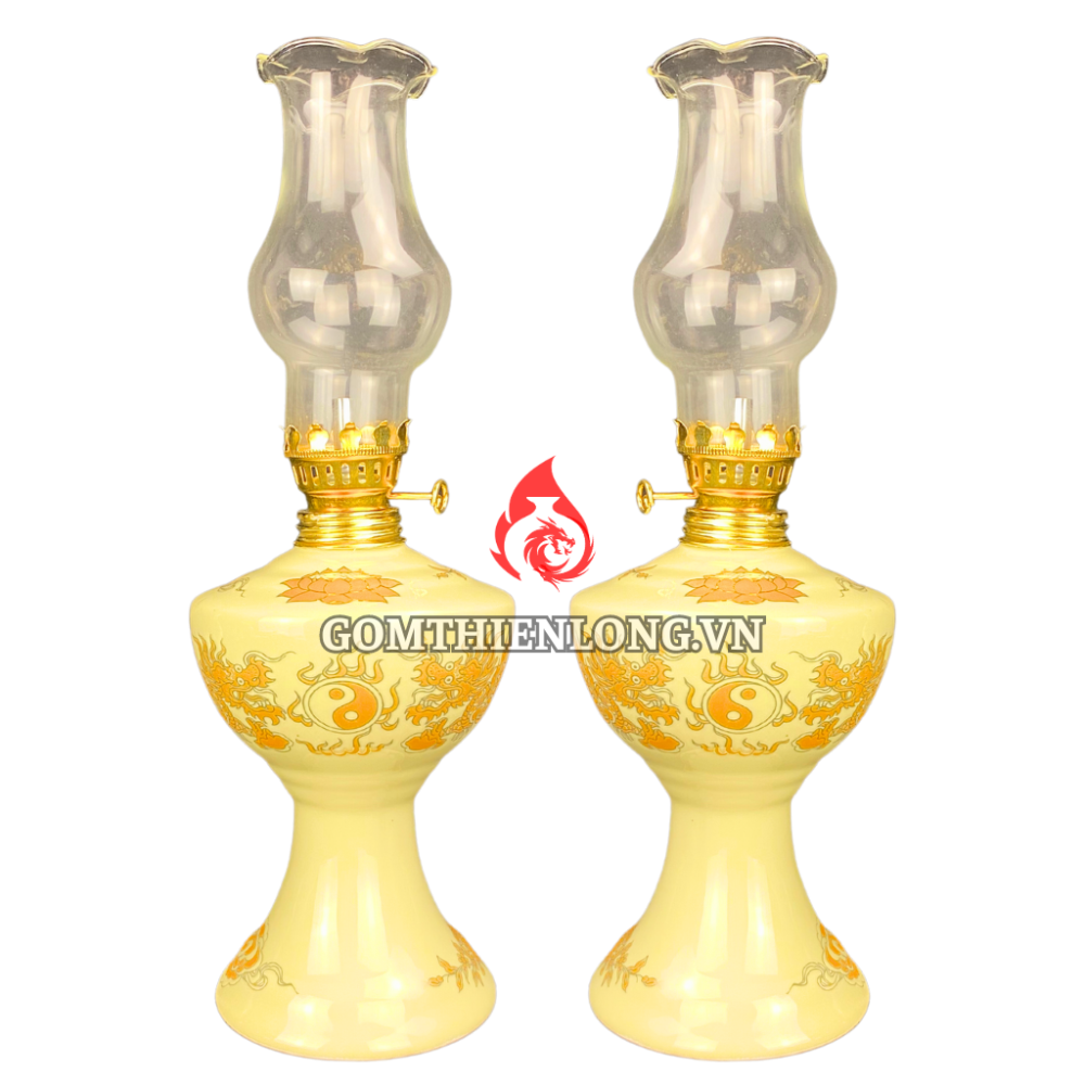 Đèn Dầu Thờ Bát Tràng Men Vàng 230161