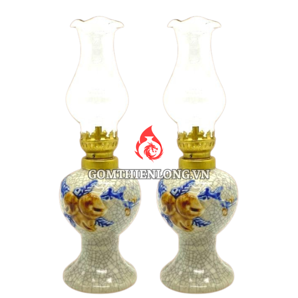 Đèn Dầu Thờ Bát Tràng Men Rạn Trái Đào 230165