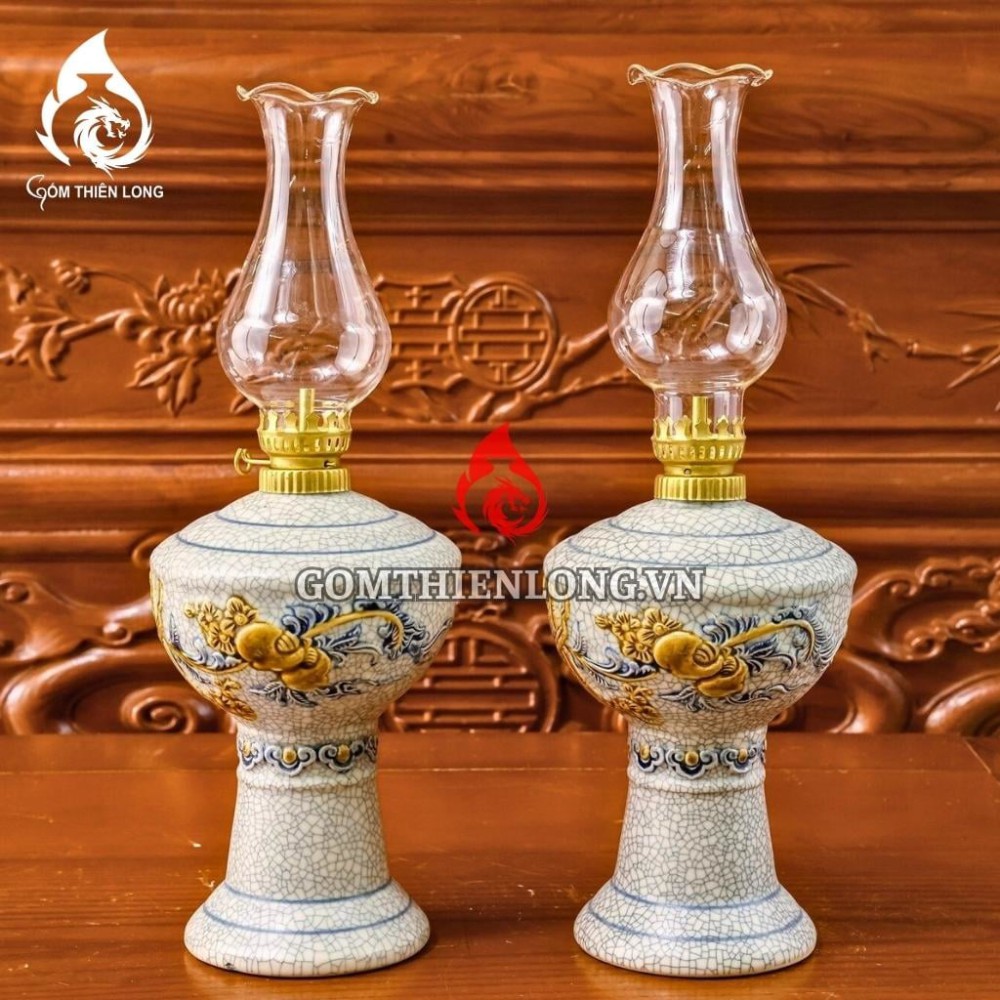 Đèn Dầu Thờ Bát Tràng Men Rạn 230179