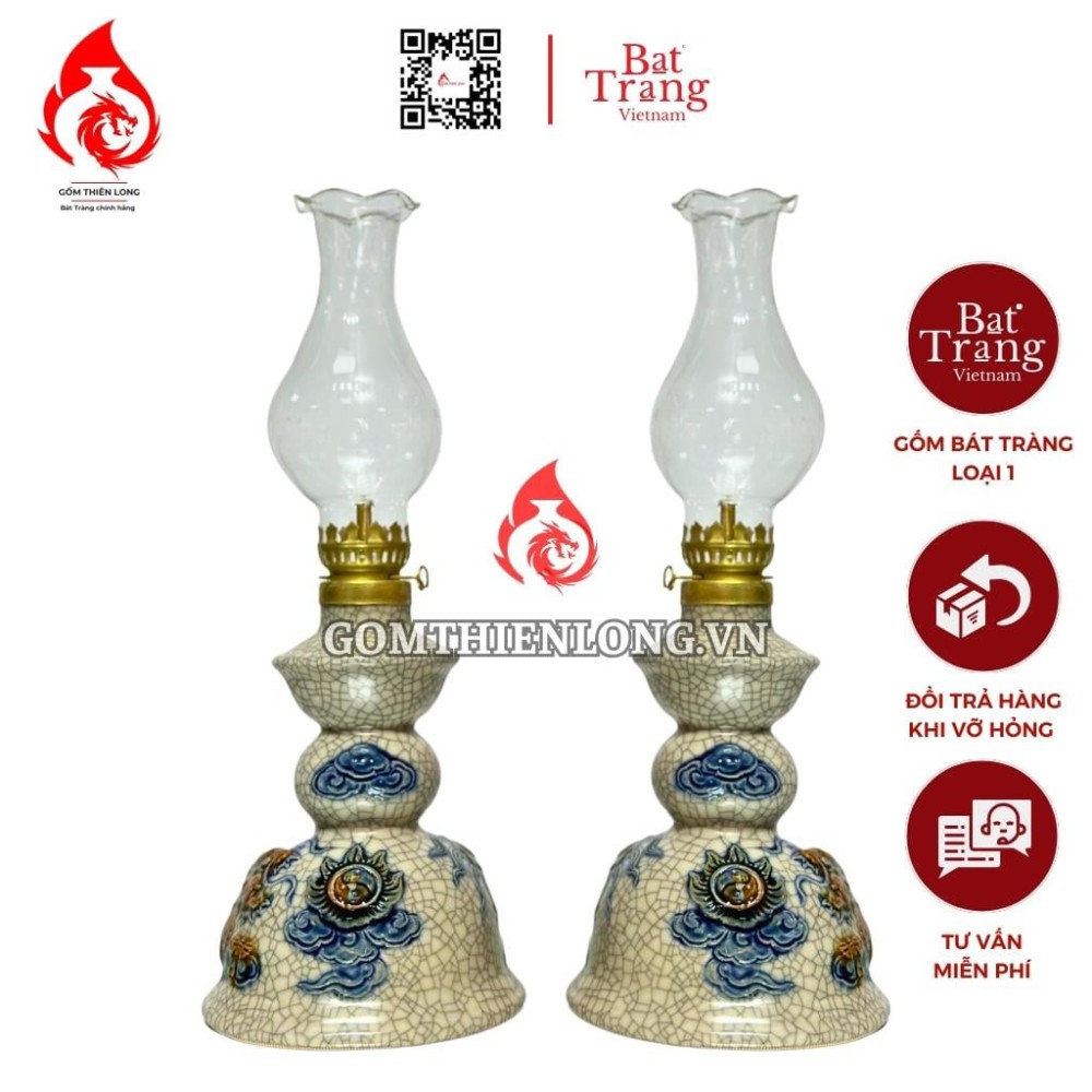 Đèn Dầu Thờ Bát Tràng Men Rạn 230139