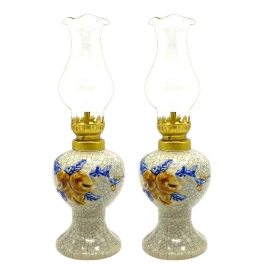 Đèn Dầu Thờ Bát Tràng Men Rạn Trái Đào 230165