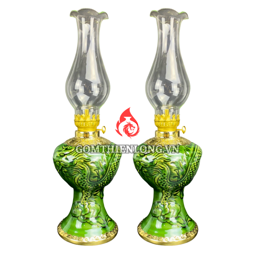 Đèn Dầu Thờ Bát Tràng Men Xanh Ngọc Lục Bảo 230163