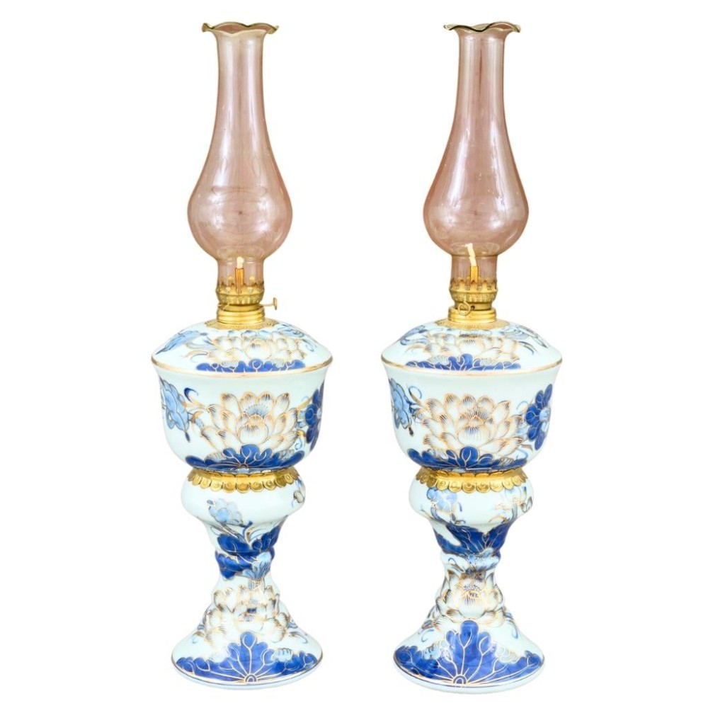 Đèn Dầu Thờ Bát Tràng Cỡ Đại Bát Cây Vẽ Vàng Hoa Sen 230160