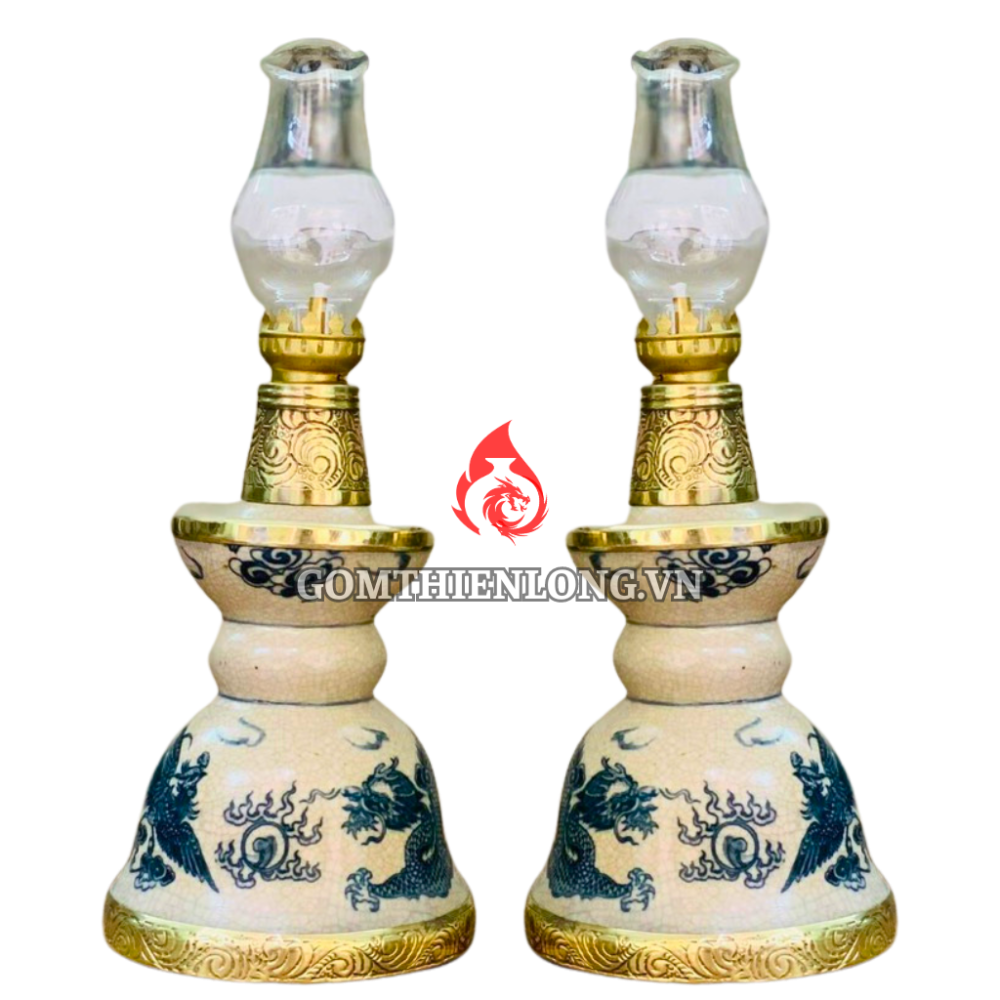 Đèn Dầu Thờ Bát Tràng Men Rạn Dáng Tháp 230169