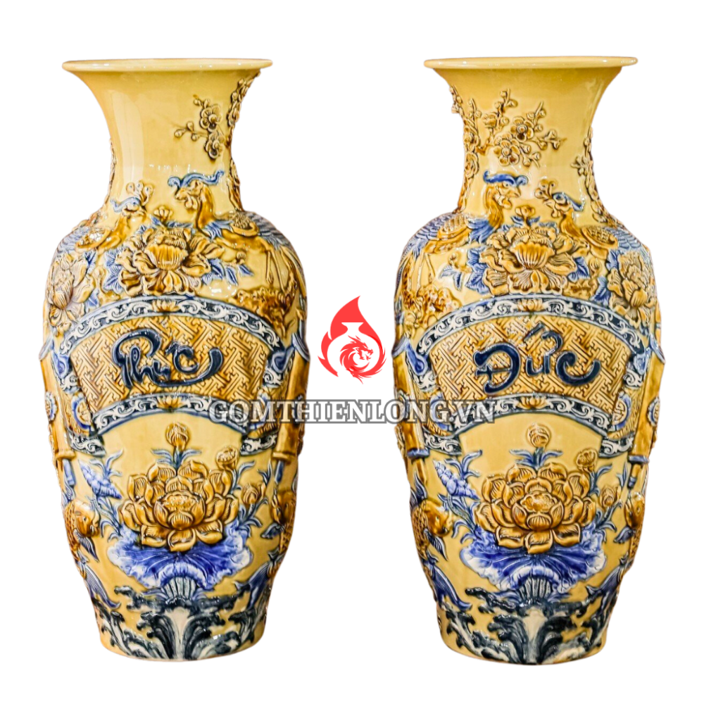 Lộc Bình Bát Tràng Men Hoàng Tộc Phúc Đức 230967