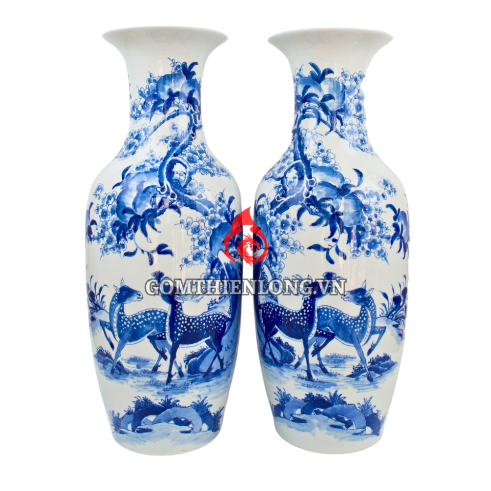 Lộc Bình Bát Tràng Men Lam Phú Quý Trường Thọ 230949