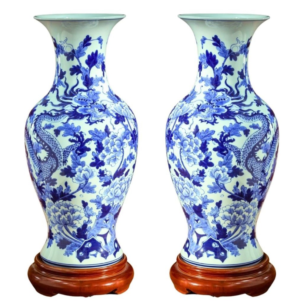 Lộc Bình Bát Tràng Men Lam Nhất Long 230983