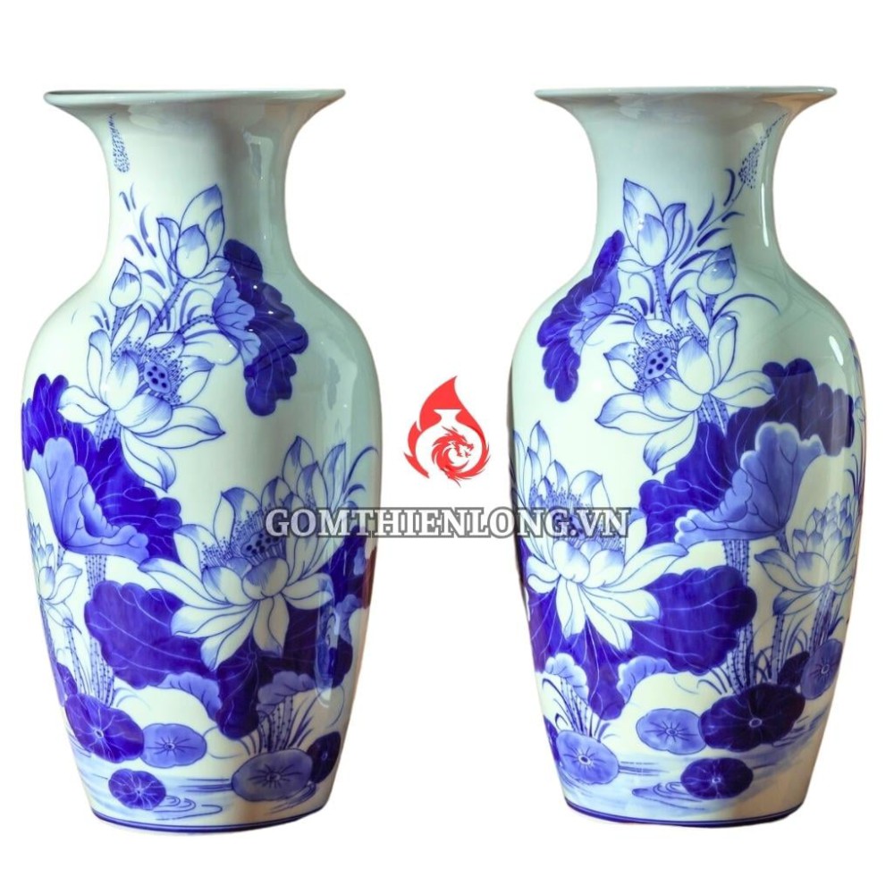 Lộc Bình Bát Tràng Men Lam Sen Phú Quý 230981